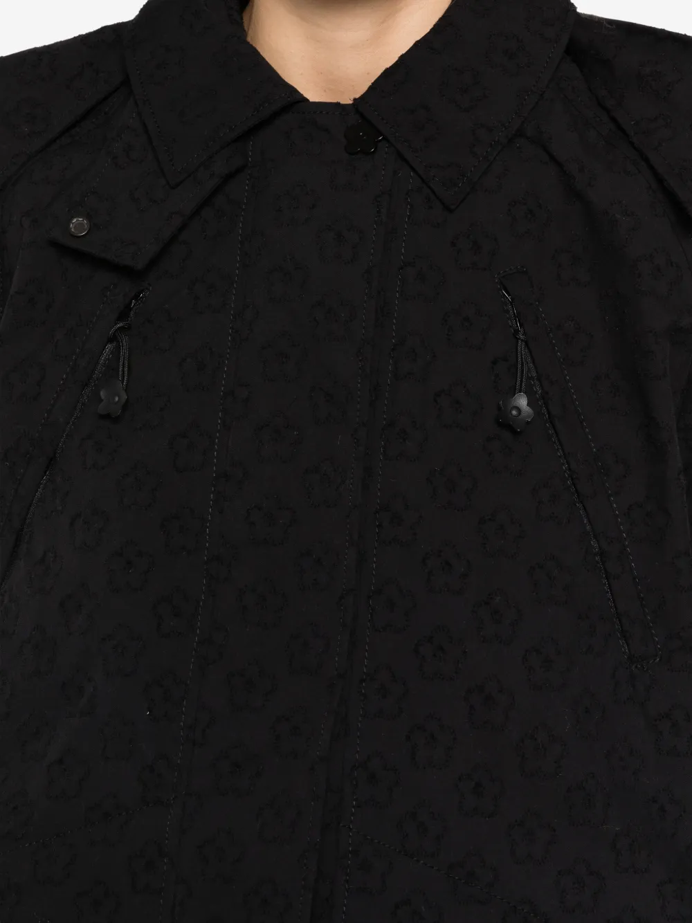 Cecilie Bahnsen Finn Floral-patterned Hooded Jacket in Black, view 5