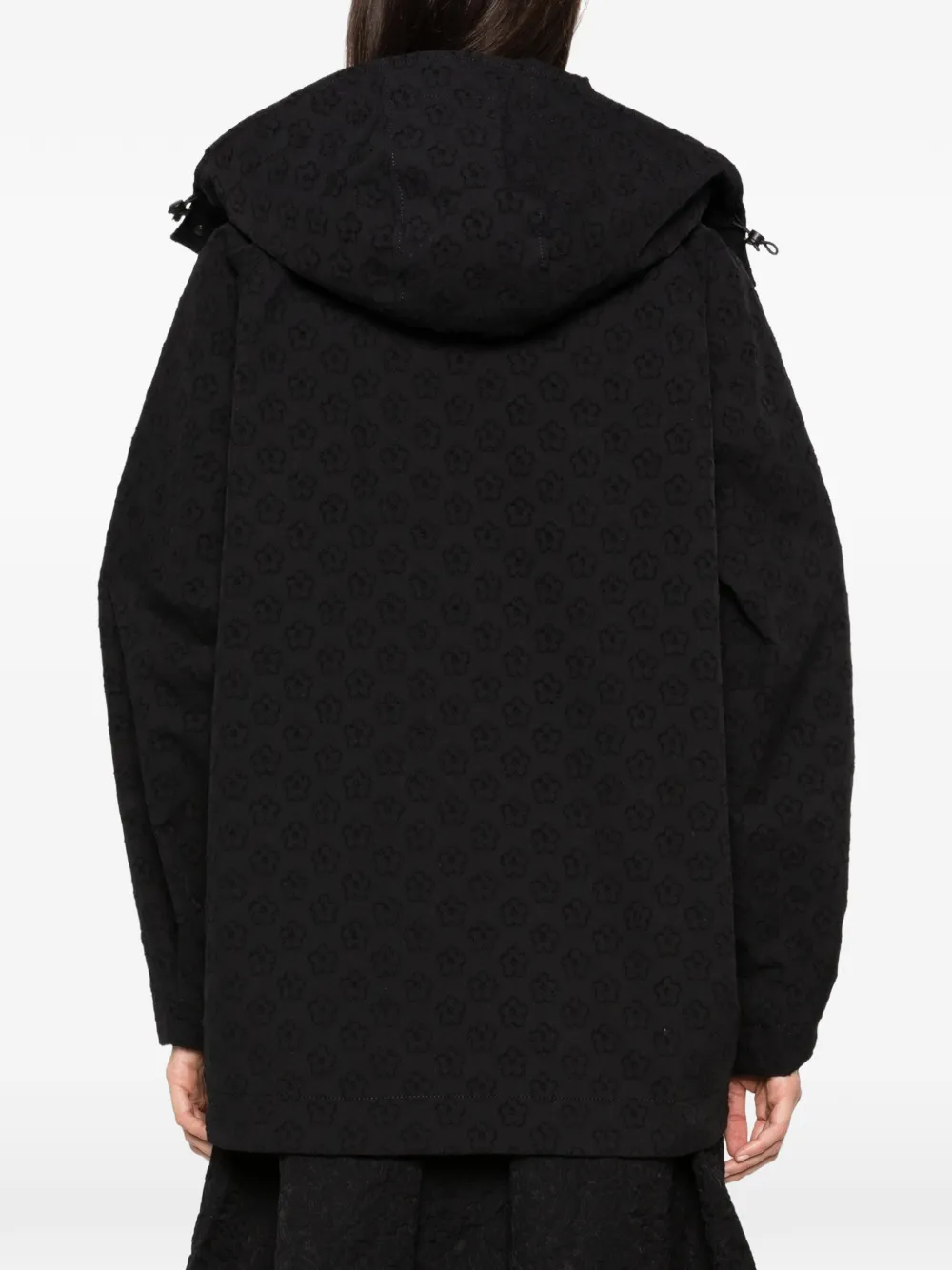 Cecilie Bahnsen Finn Floral-patterned Hooded Jacket in Black, view 4
