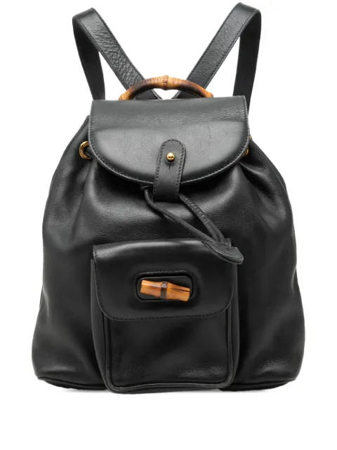 Gucci Pre-Owned 20th Century Calfskin Bamboo Drawstring backpack