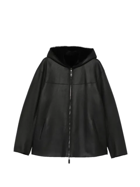 Emporio Armani hooded shearling jacket