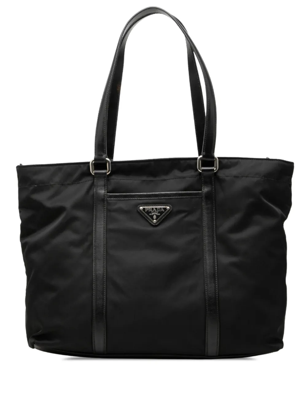 Prada Pre-Owned 2013-2026 Saffiano Trimmed Tessuto tote bag - Nero