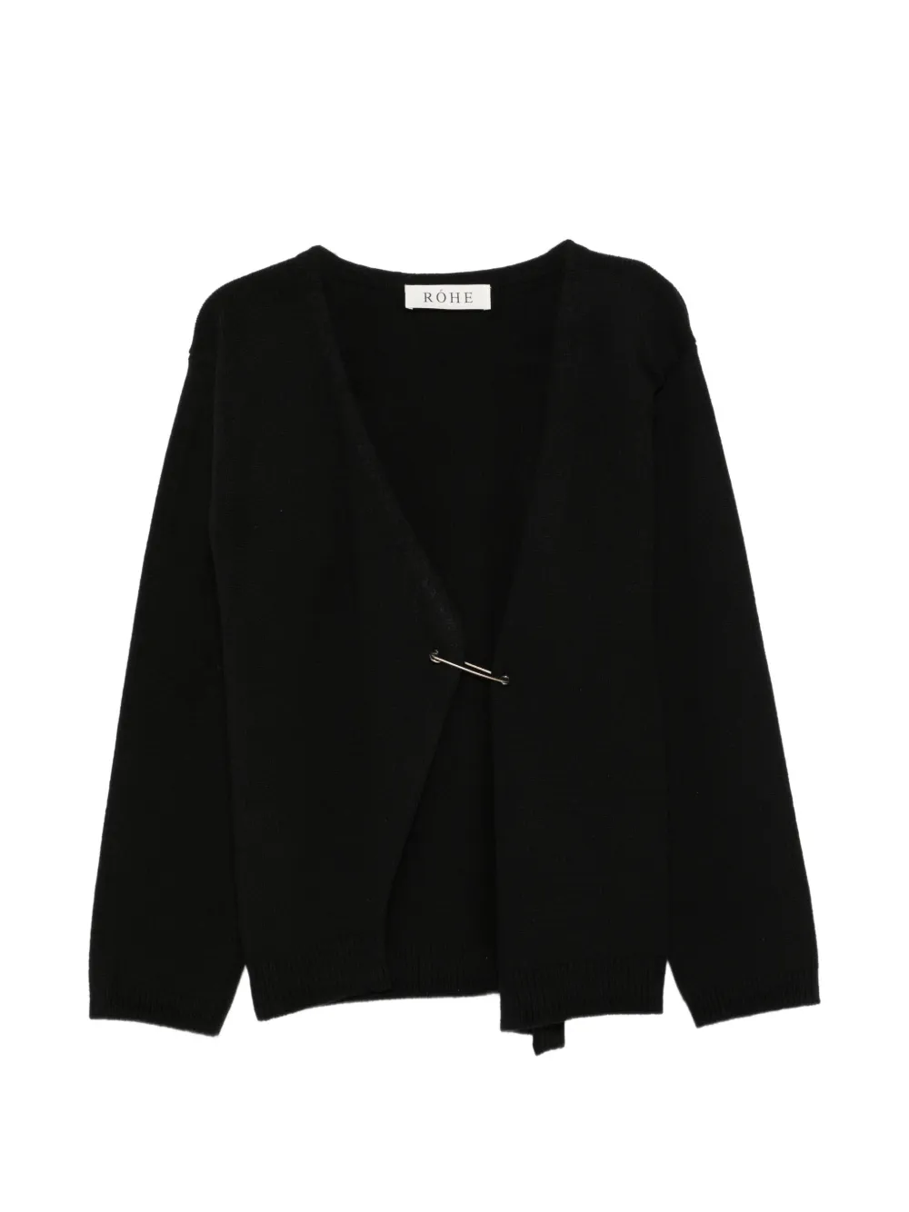 Róhe pin-fastening V-neck cardigan - Black