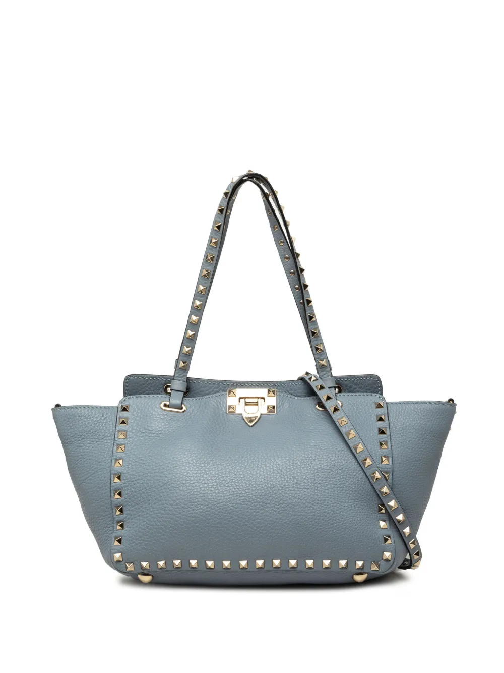 Valentino Garavani Pre-Owned 2000-2017 Small Leather Rockstud Trapeze satchel - Blu