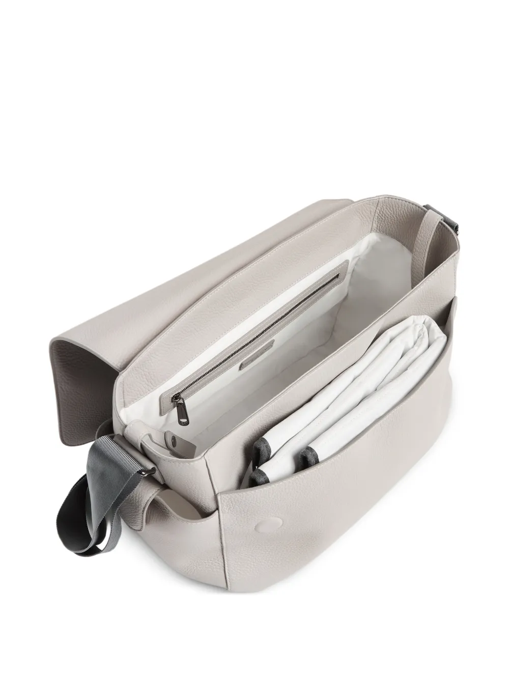 Brunello Cucinelli Kids Baby Bernie grained-leather changing bag Grijs