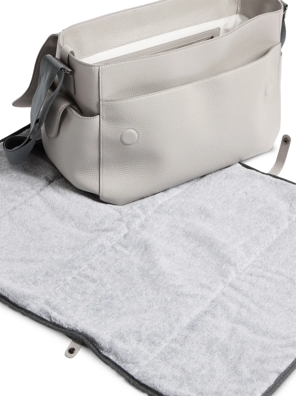 Brunello Cucinelli Kids Baby Bernie grained-leather changing bag Grijs