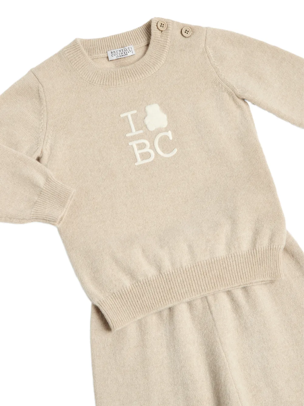 Brunello Cucinelli Kids Baby Bernie kasjmier trainingspak Beige