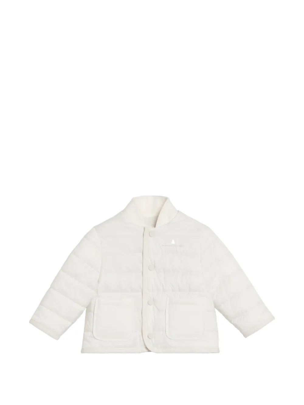 Brunello Cucinelli Kids Wattierte Baby Bernie Jacke - Weiß