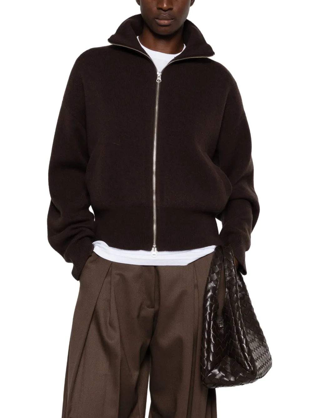 extreme cashmere N°385 Xtra Cute vest met rits Bruin