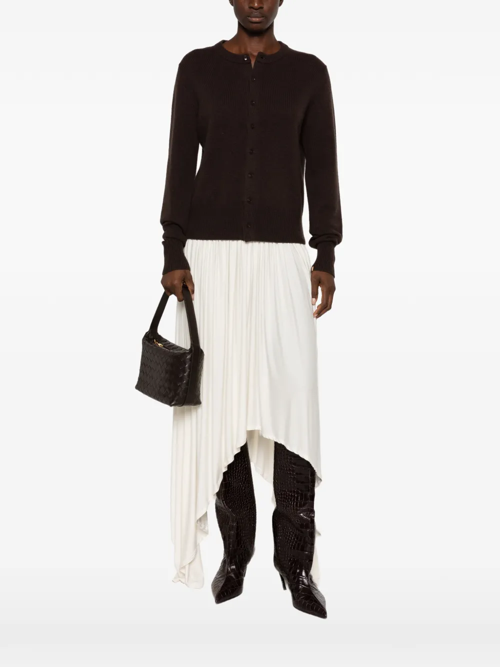 extreme cashmere Nº 435 Little Lamb vest met knopen Bruin