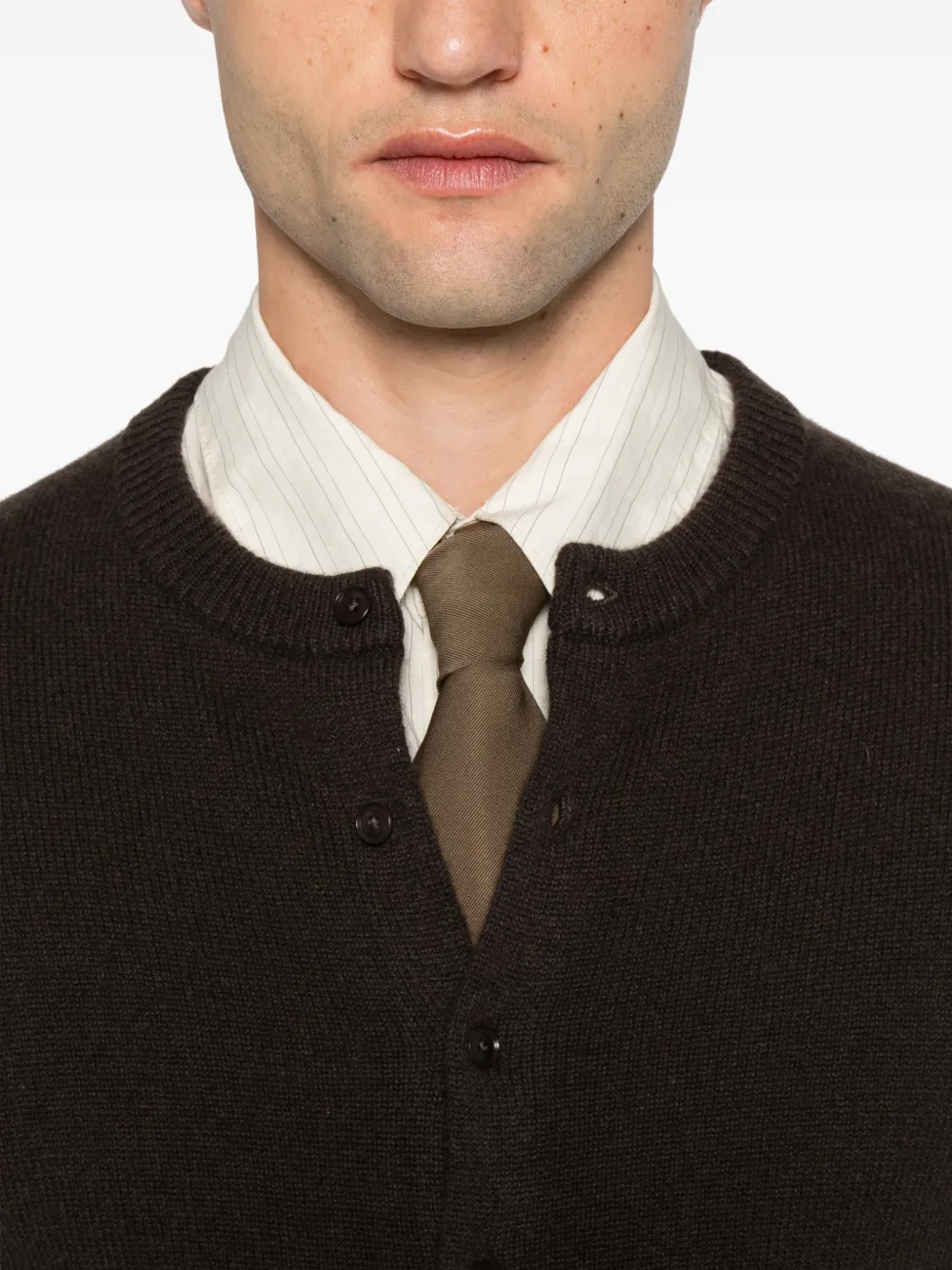 extreme cashmere Nº 435 Little Lamb vest met knopen Bruin