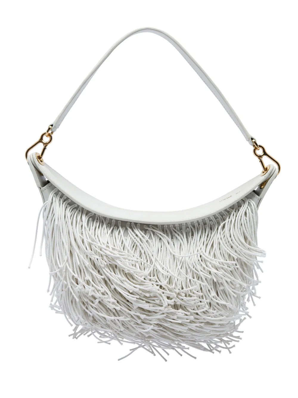 Loewe Pre-Owned 2022 Small Leather Fringe Luna hobo bag - Bianco