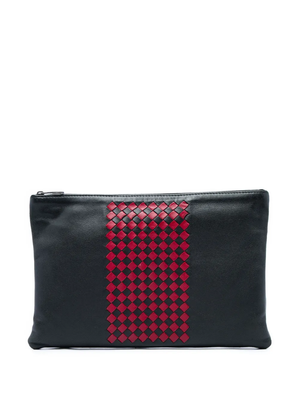 Bottega Veneta Pre-Owned 2012-2026 Intrecciato Trimmed Bicolor Nappa clutch bag - Nero