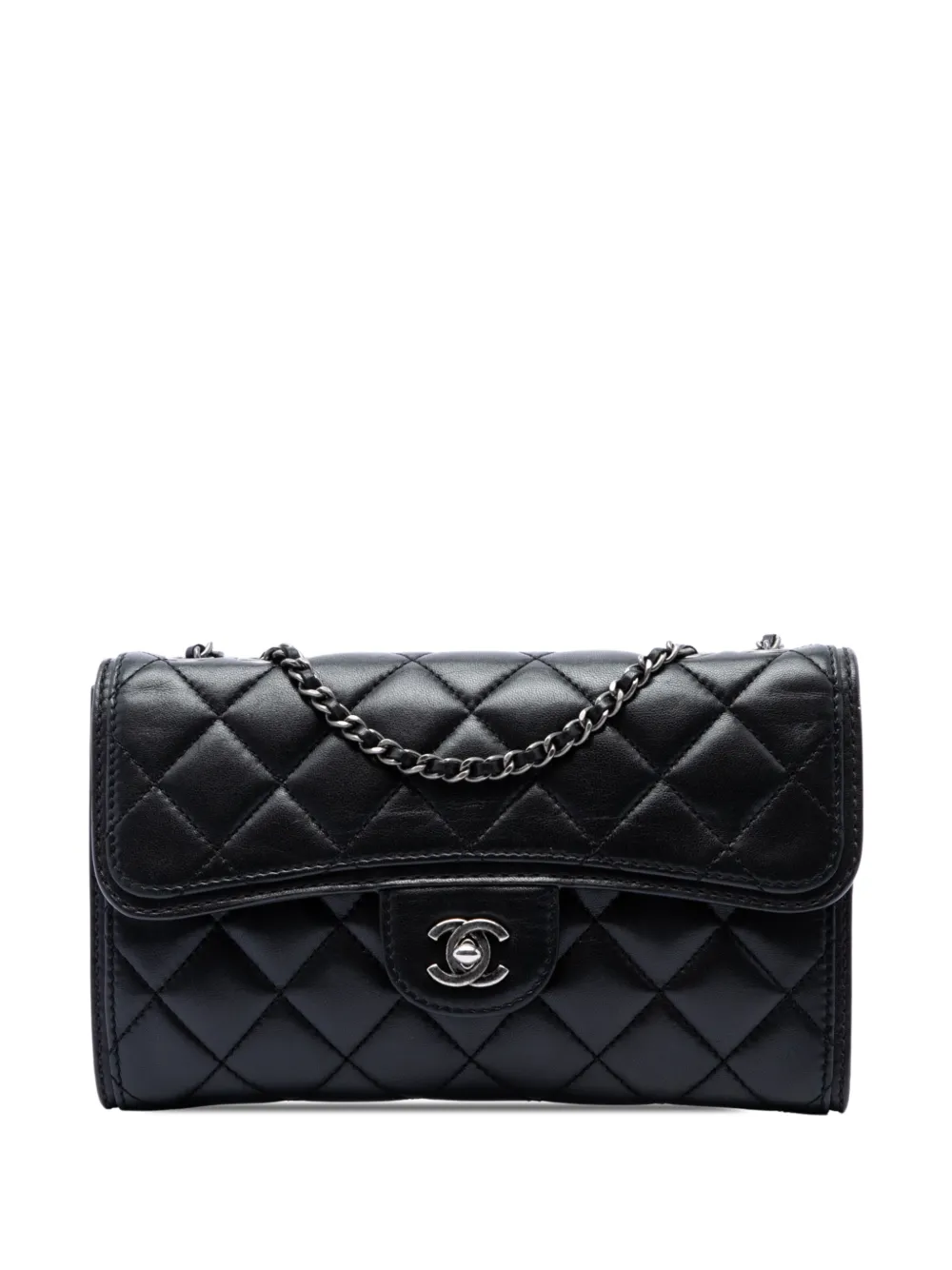CHANEL Pre-Owned 2013-2014 Small Quilted Lambskin Citizen Zip Flap crossbody bag - Nero