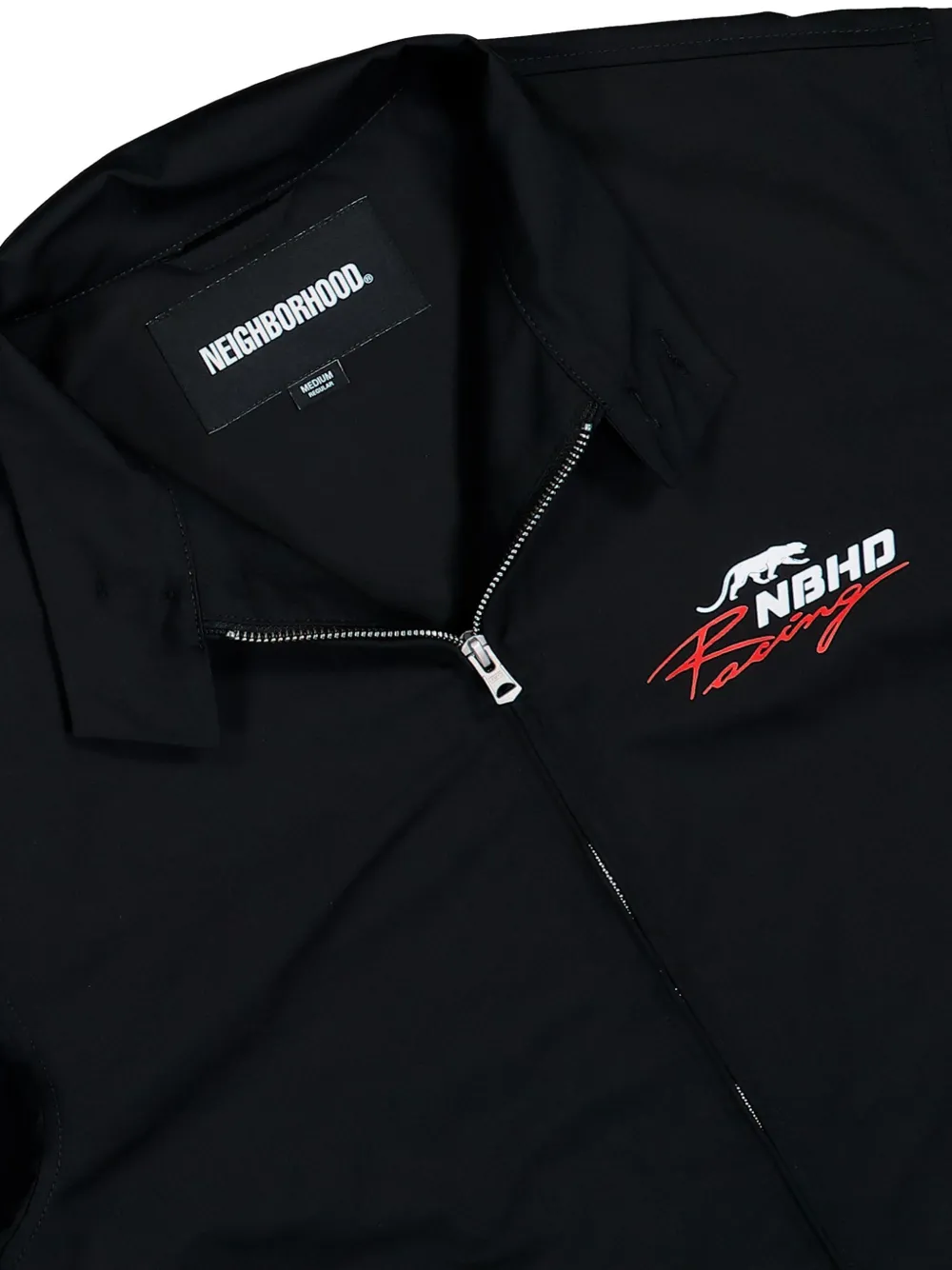Neighborhood logo-print zip-up jacket Zwart