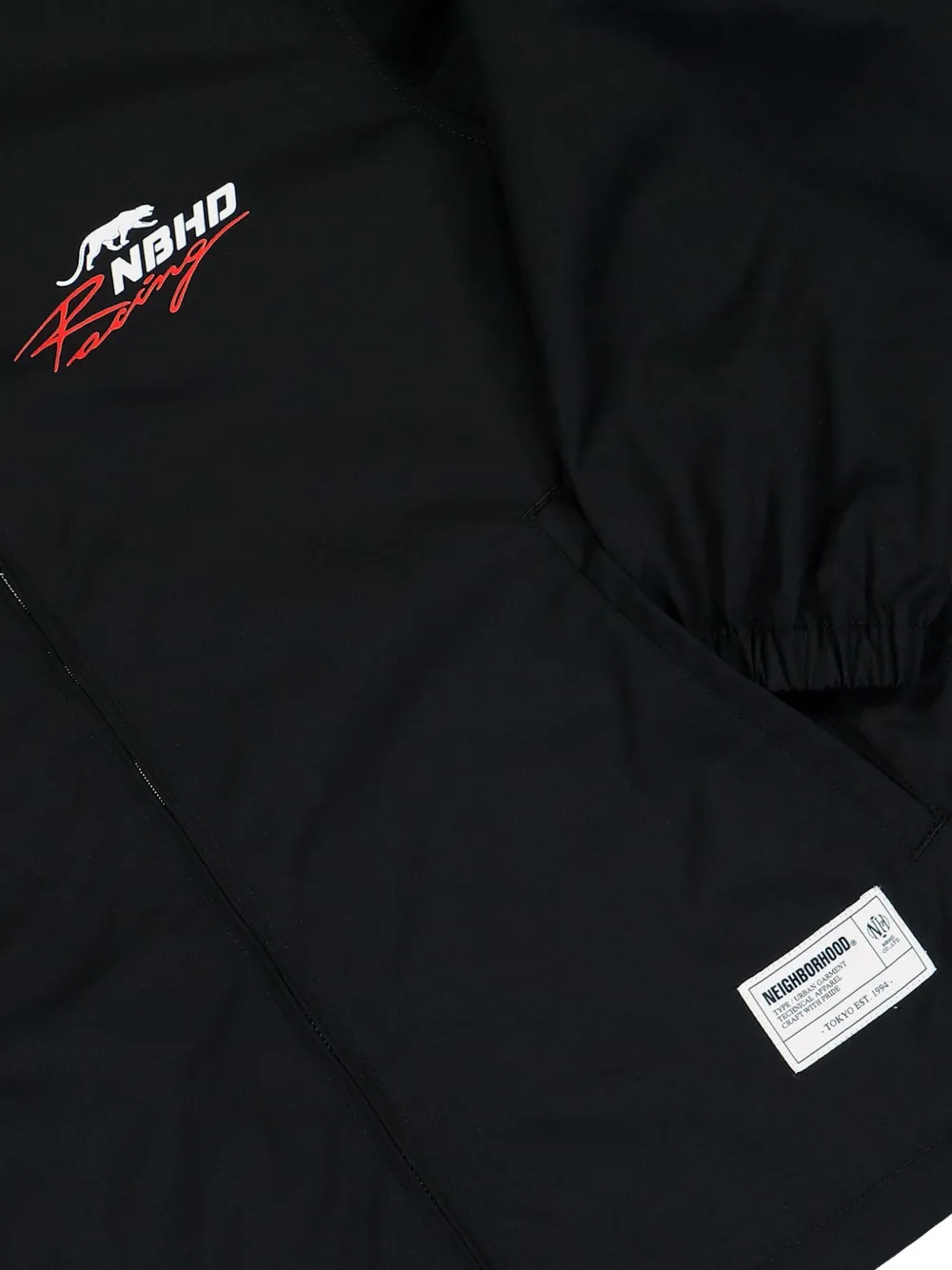 Neighborhood logo-print zip-up jacket Zwart