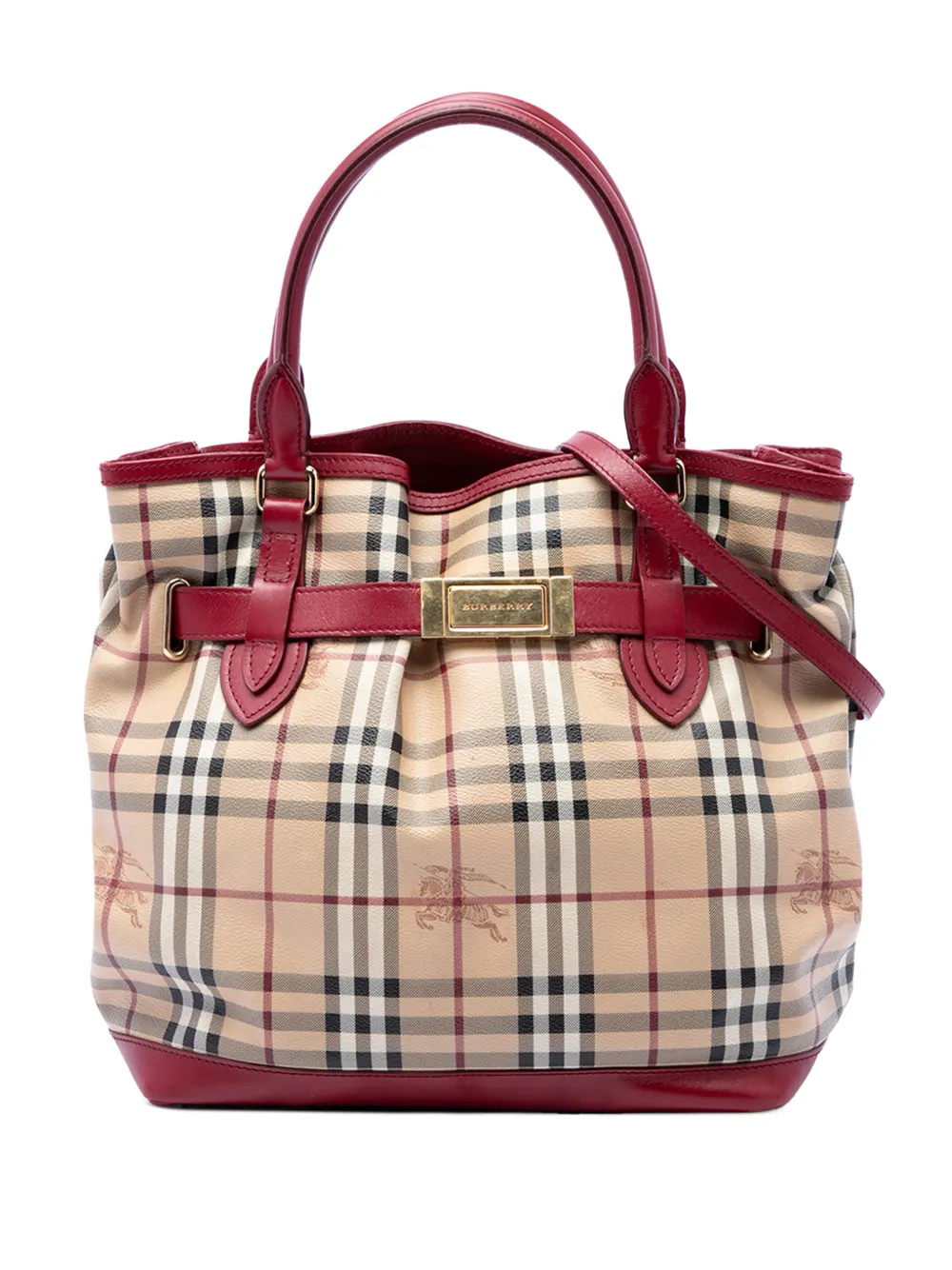 Burberry Pre-Owned 2000-2017 Haymarket Check Coated Canvas Golderton satchel - Toni neutri