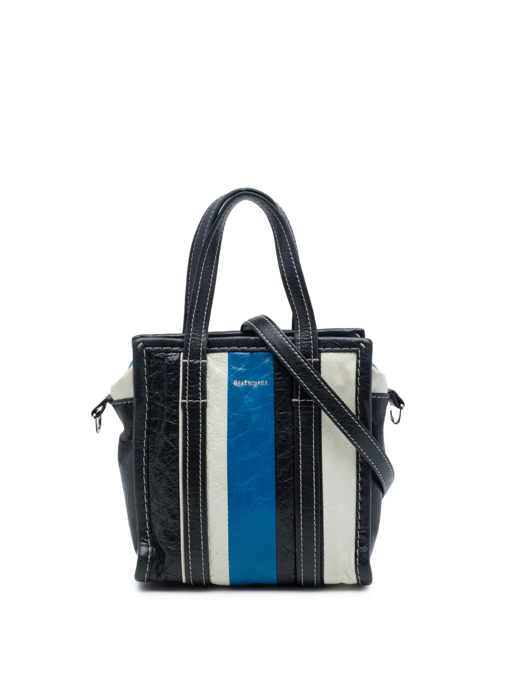 Balenciaga Pre-Owned 2019 Lambskin Bazar Shopper XXS satchel - Nero