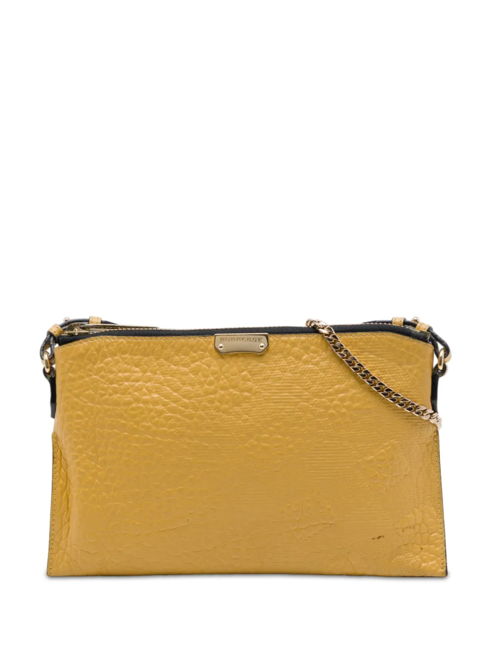 Burberry Pre-Owned 2000-2017 Grain Check Embossed Leather Peyton crossbody bag - Giallo