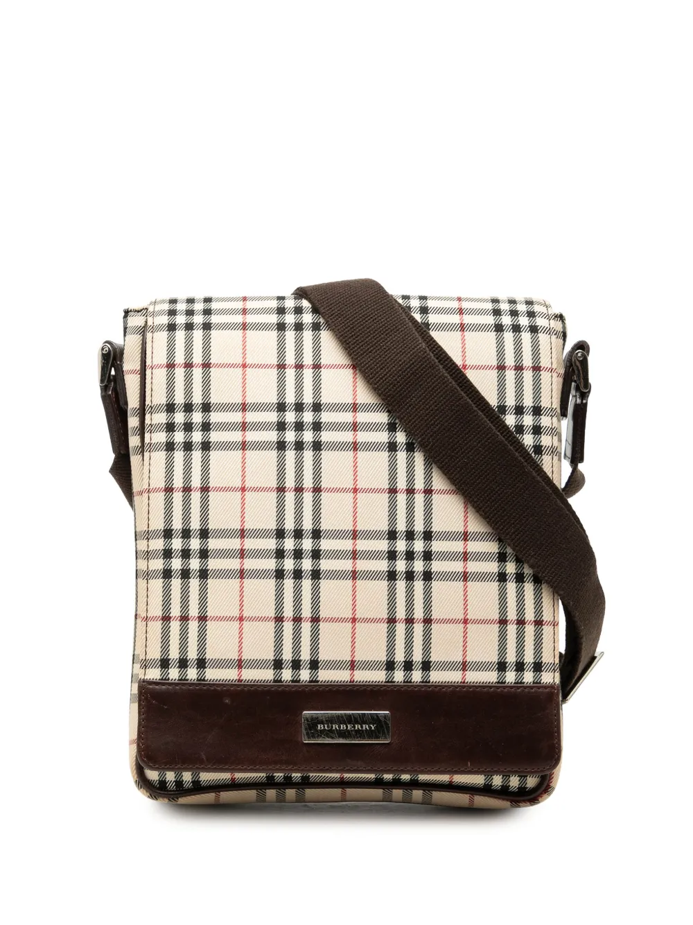 Burberry Pre-Owned 2000-2017 House Check Canvas Flap crossbody bag - Toni neutri