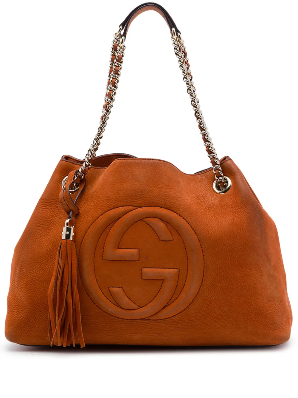 Gucci Pre-Owned sac cabas Soho format moyen en nubuck avec chaîne (2016-2026) - Orange