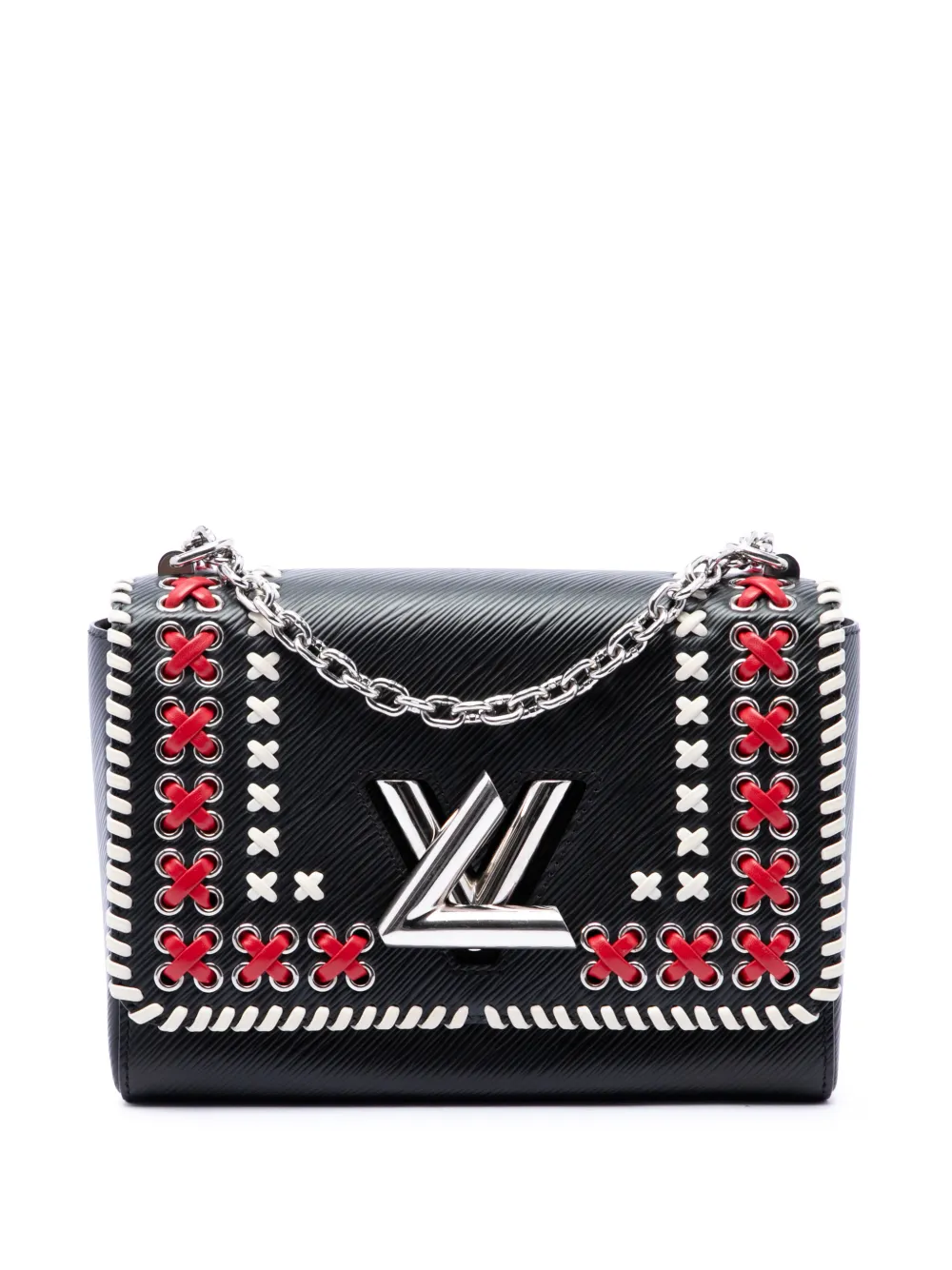 Louis Vuitton Pre-Owned 2016 Epi Tricolor Embroidered Twist MM crossbody bag - Black