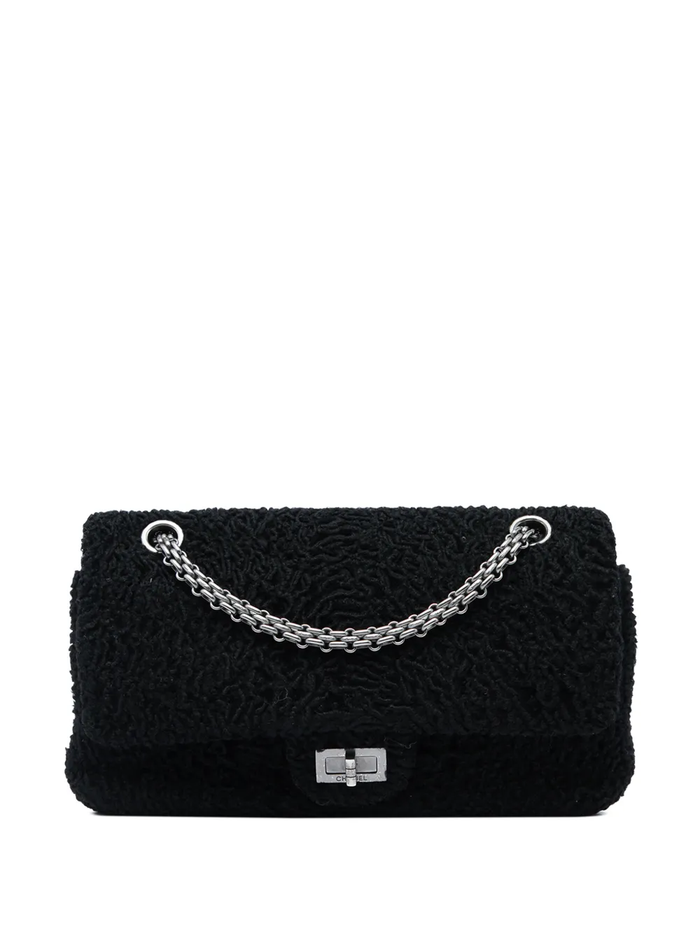 CHANEL Pre-Owned 2008-2009 Boucle Wool Reissue 2.55 Double Flap 225 shoulder bag - Nero