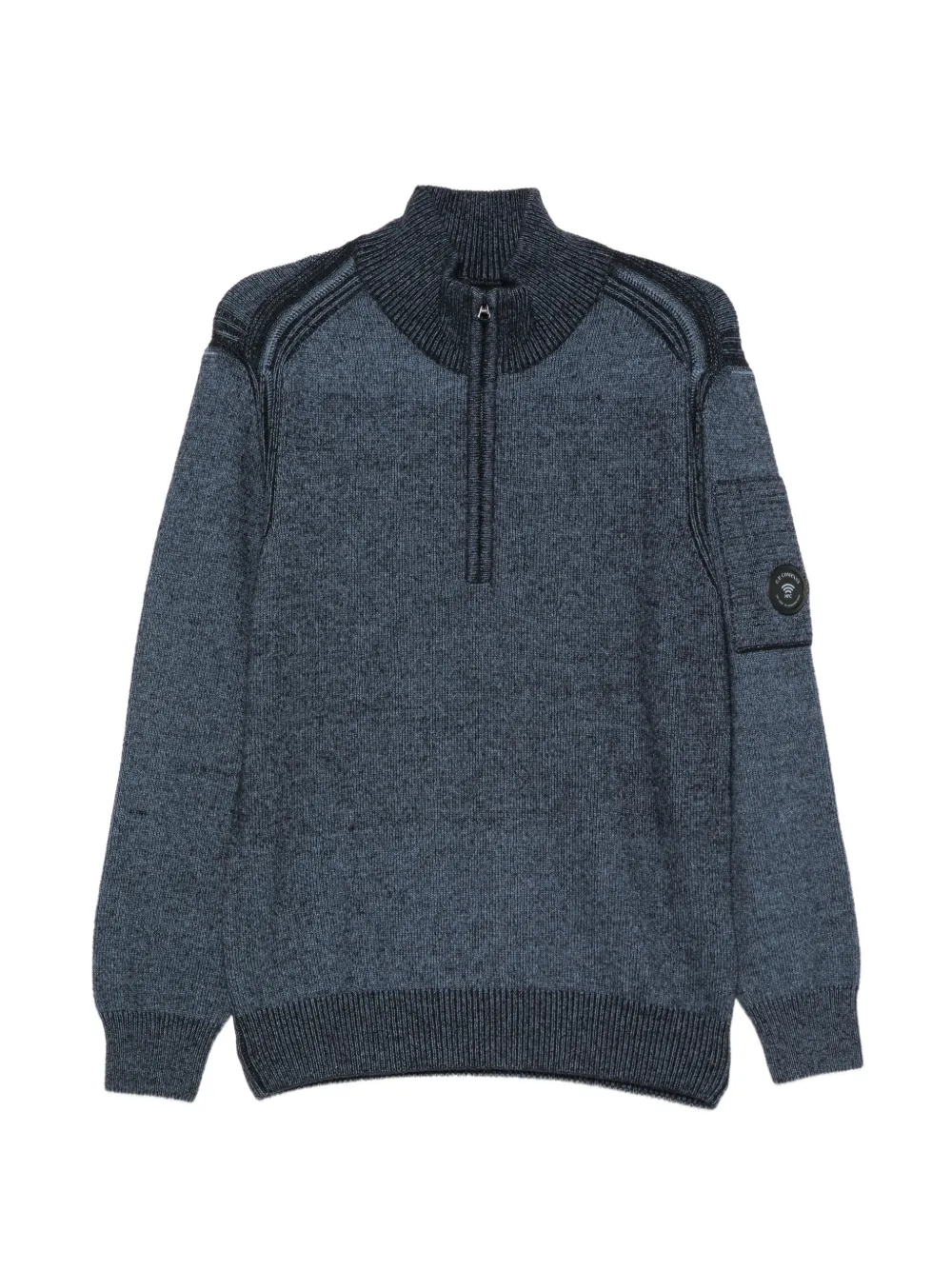 C.P. Company quarter-zip Lens-detail sweater - Bleu C.P. Company quarter-zip Lens-detail sweater - Bleu