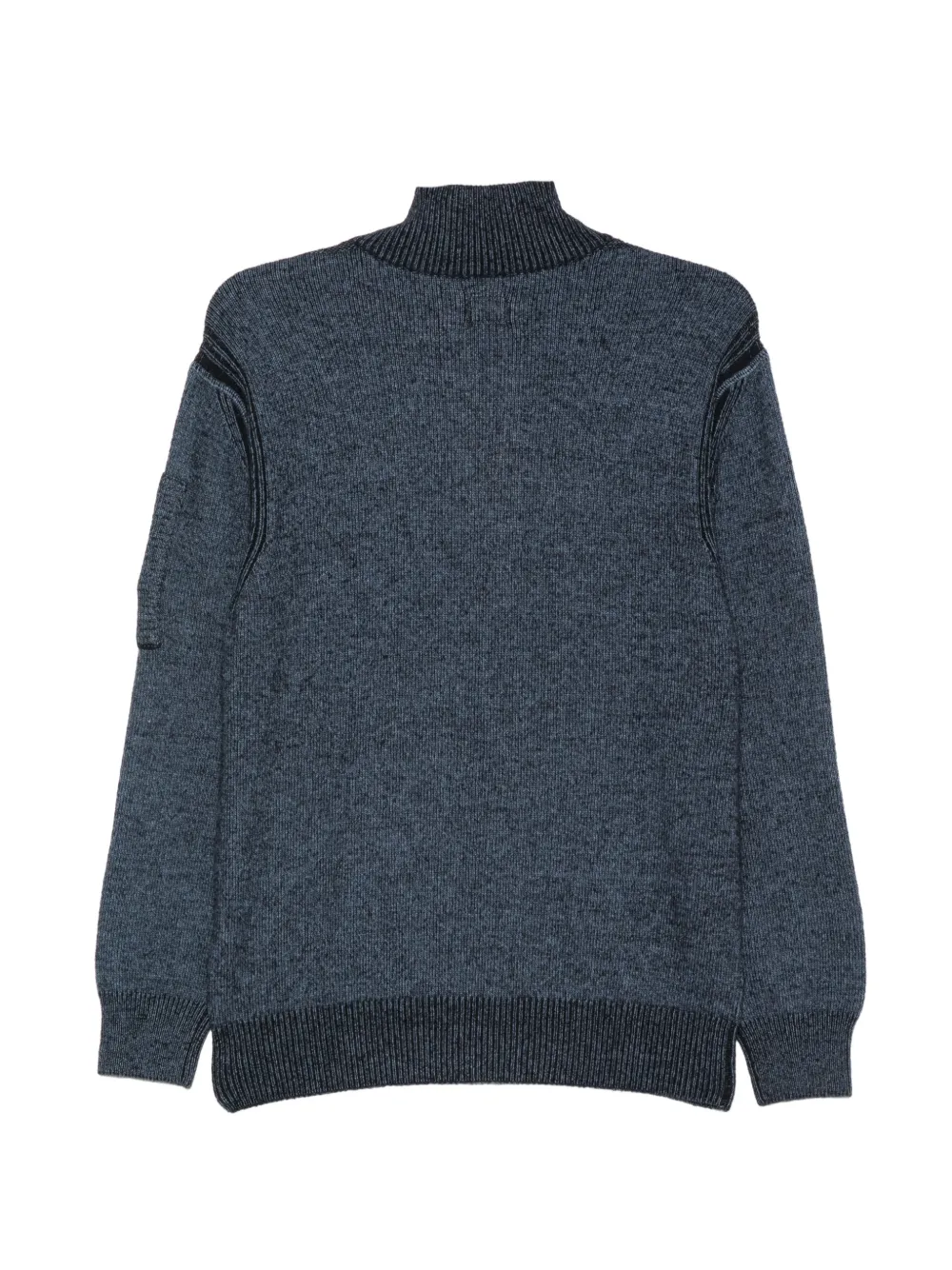 C.P. Company Trui met kwartrits en Lens-detail Blauw