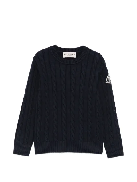 Roy Rogers Kids cable-knit logo-patch sweater