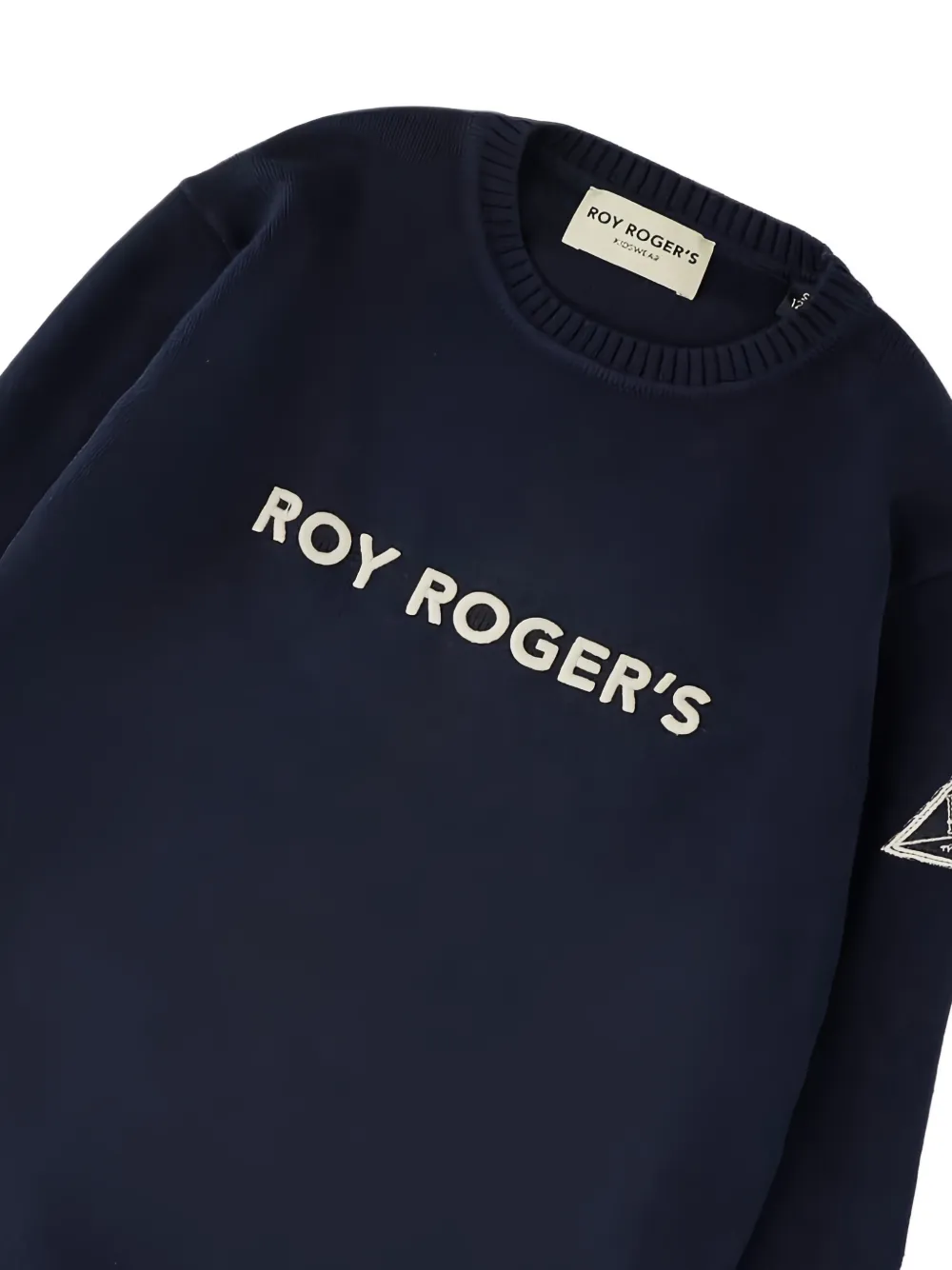 Roy Rogers Kids logo-embroidered crew-neck sweater Blauw