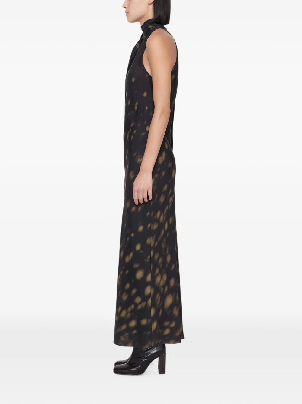 AllSaints Beril maxi-jurk met dierenprint Zwart