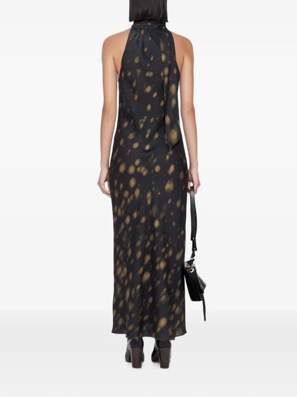 AllSaints Beril maxi-jurk met dierenprint Zwart