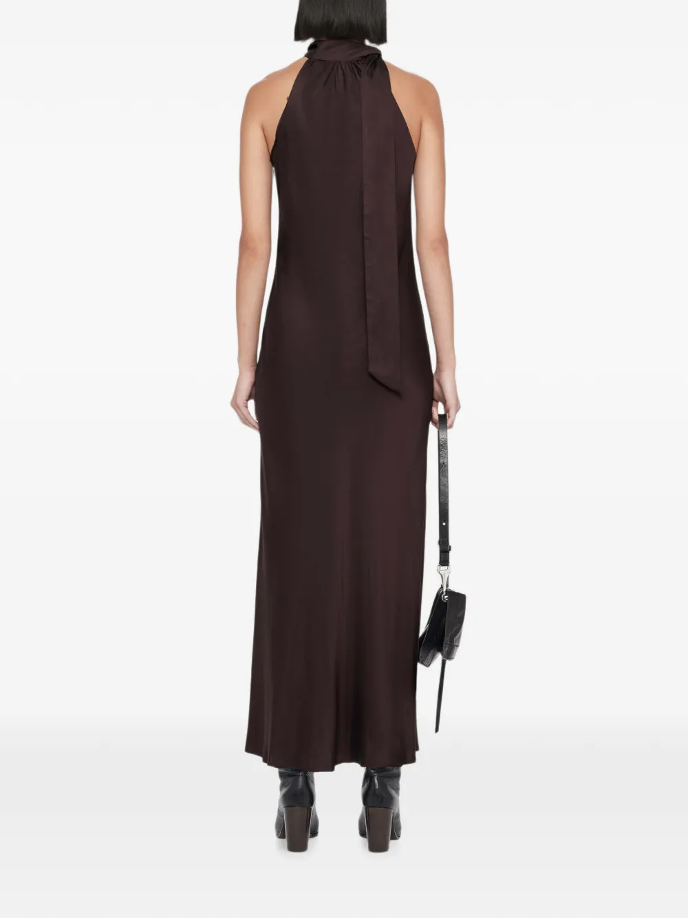 AllSaints Beril maxi-jurk met gestrikte hals Rood