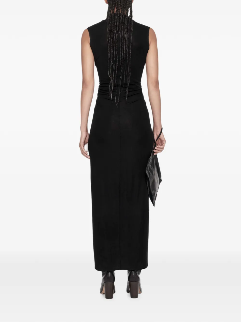AllSaints Dariya gedrapeerde jersey maxi-jurk Zwart