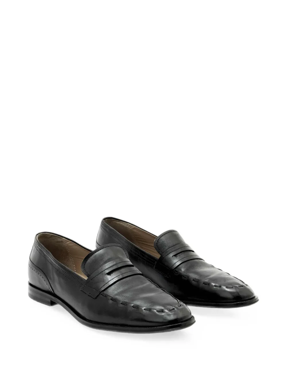 AllSaints Jules leather loafers Zwart