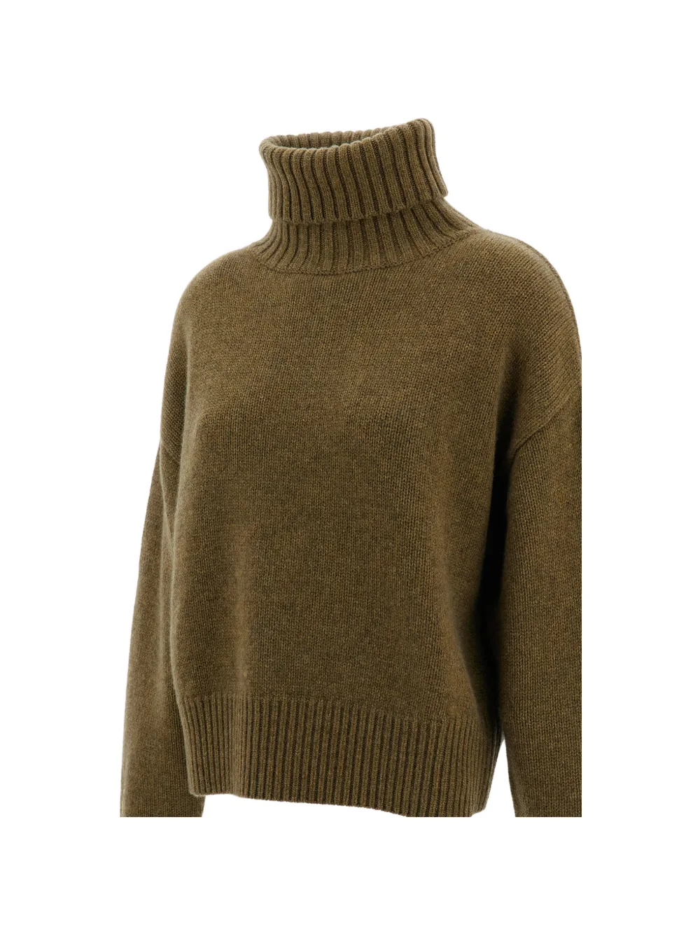 extreme cashmere Crop Xtra roll-neck cashmere sweater Groen