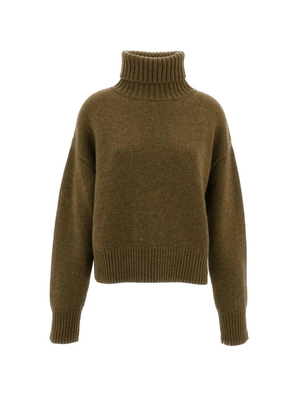 Extreme cashmere Crop Xtra roll-neck cashmere sweater Groen