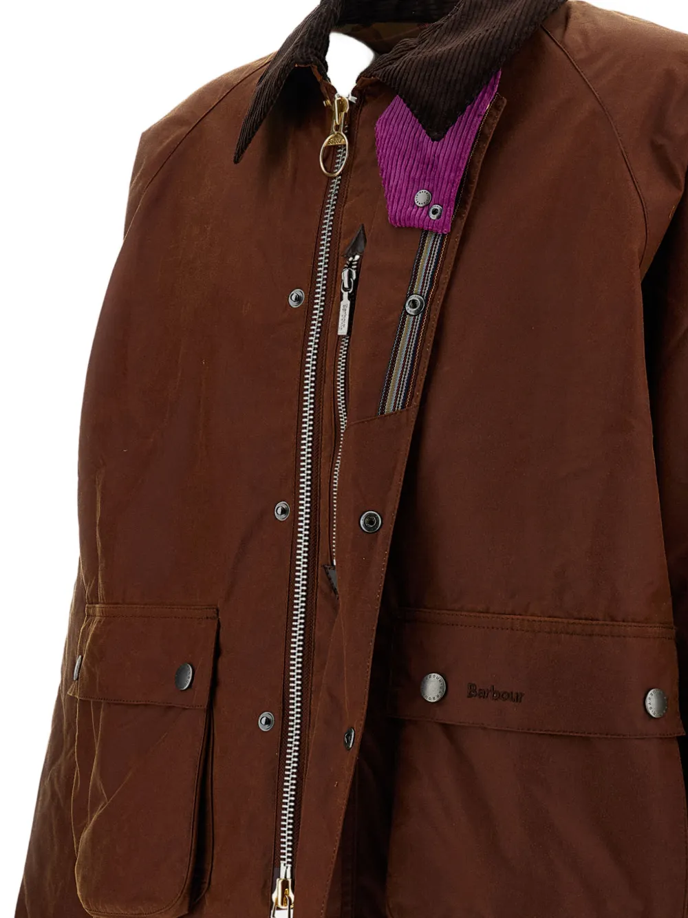 Barbour Paul Smith Loves Key Transport gewaxt katoenen jack Bruin