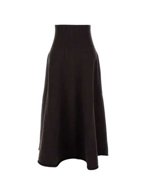 extreme cashmere pleated knitted midi skirt