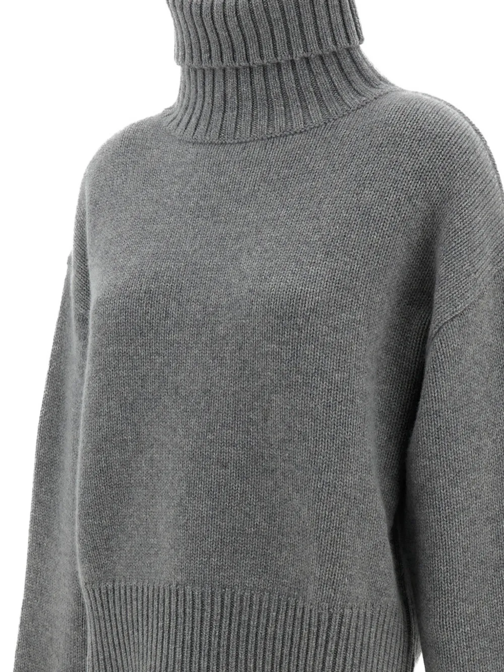extreme cashmere ribbed-knit roll-neck sweater Grijs