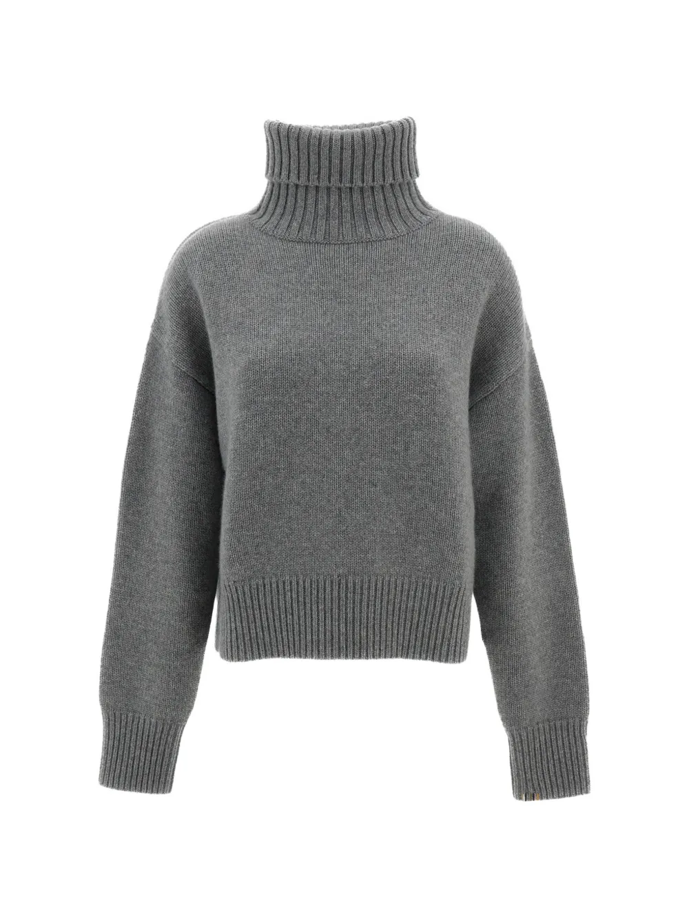 Extreme cashmere ribbed-knit roll-neck sweater Grijs