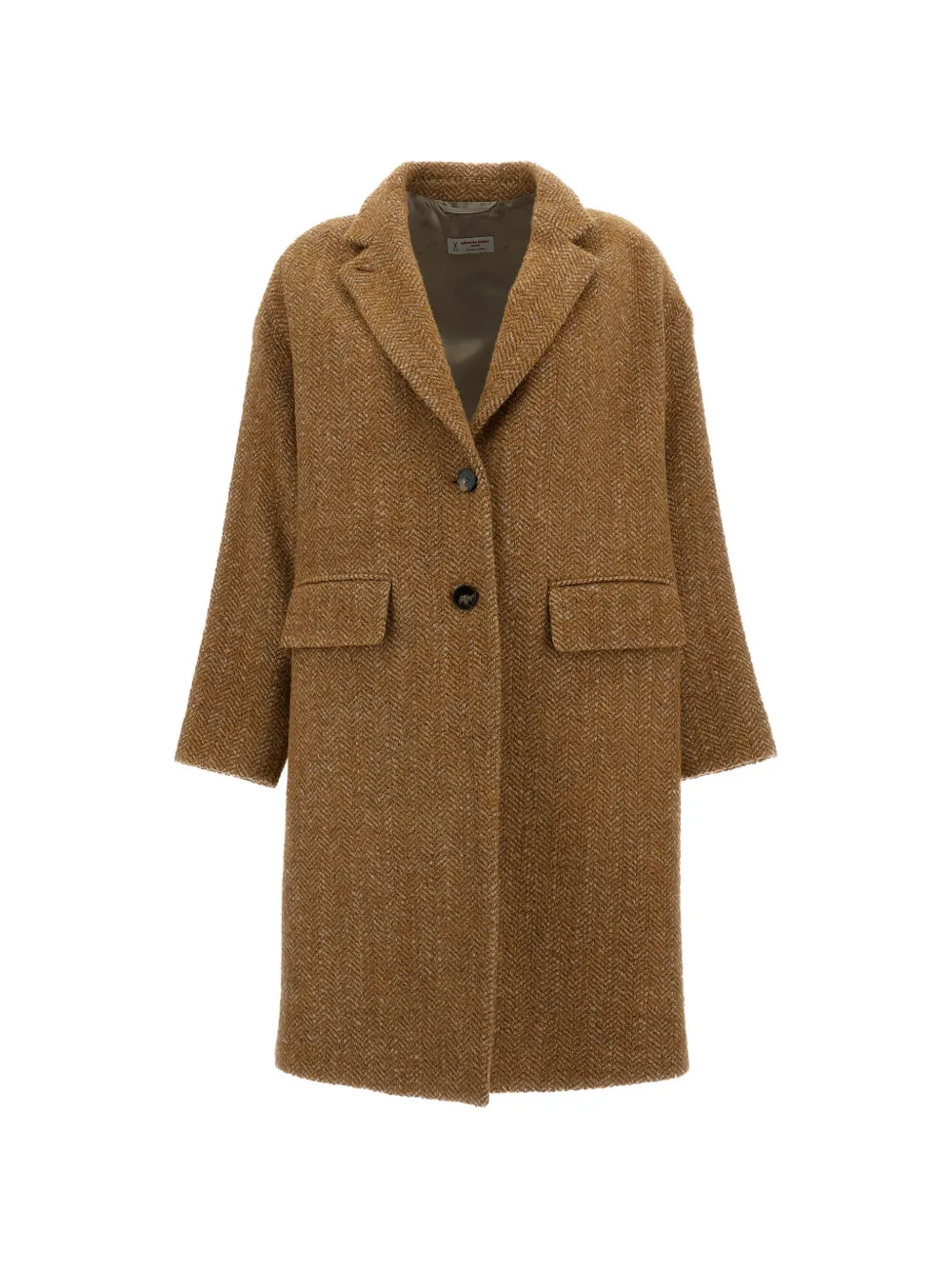 Alberto Biani herringbone-pattern single-breasted coat