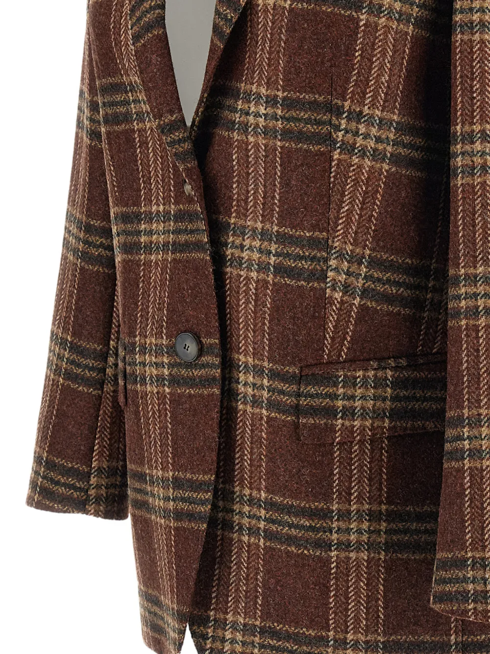 Alberto Biani Geruite blazer Bruin