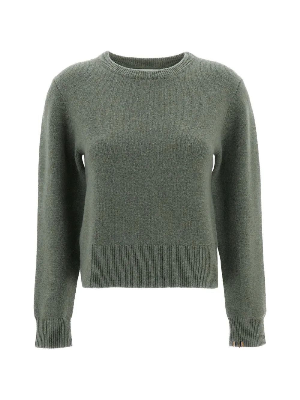 Extreme cashmere Jeanne ribbed-trim crew-neck sweater Groen