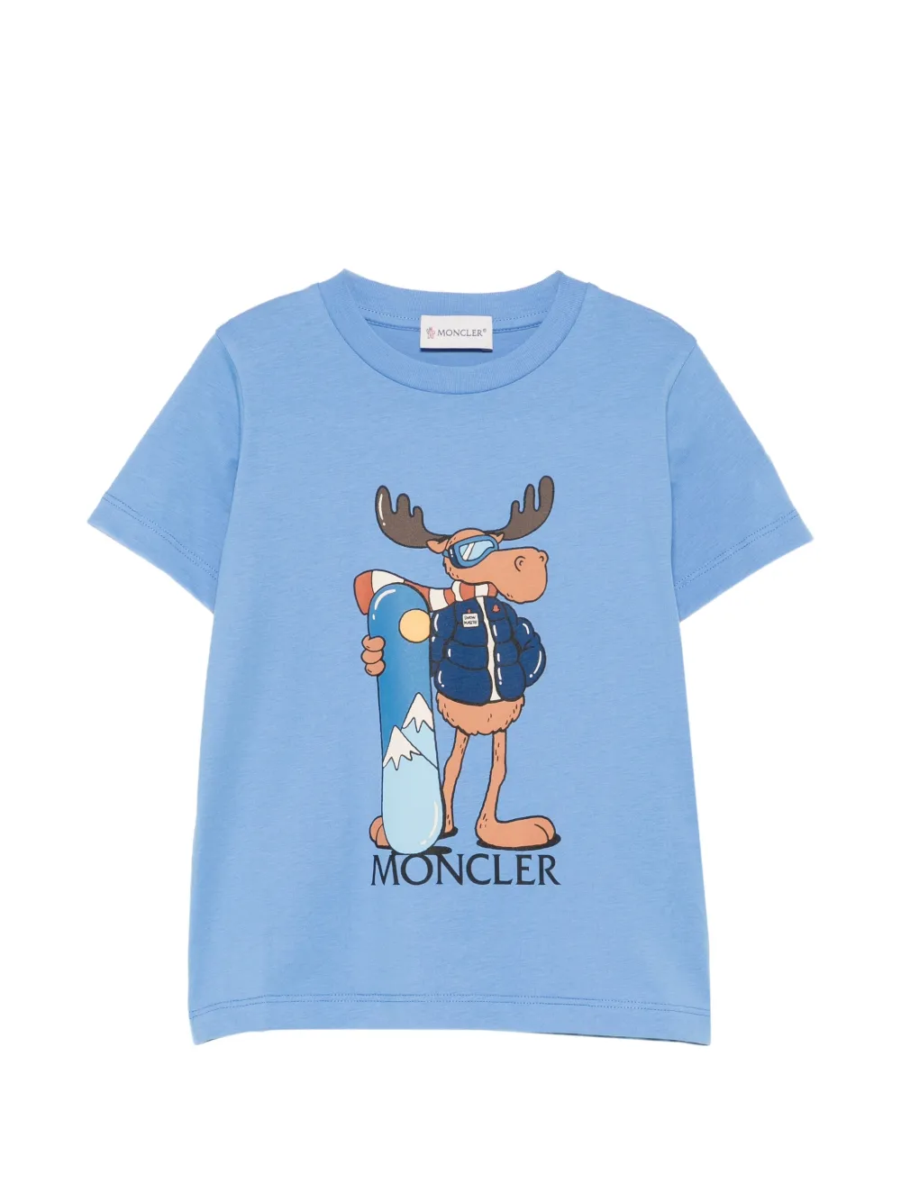 Moncler Enfant T-shirt met grafische print Blauw