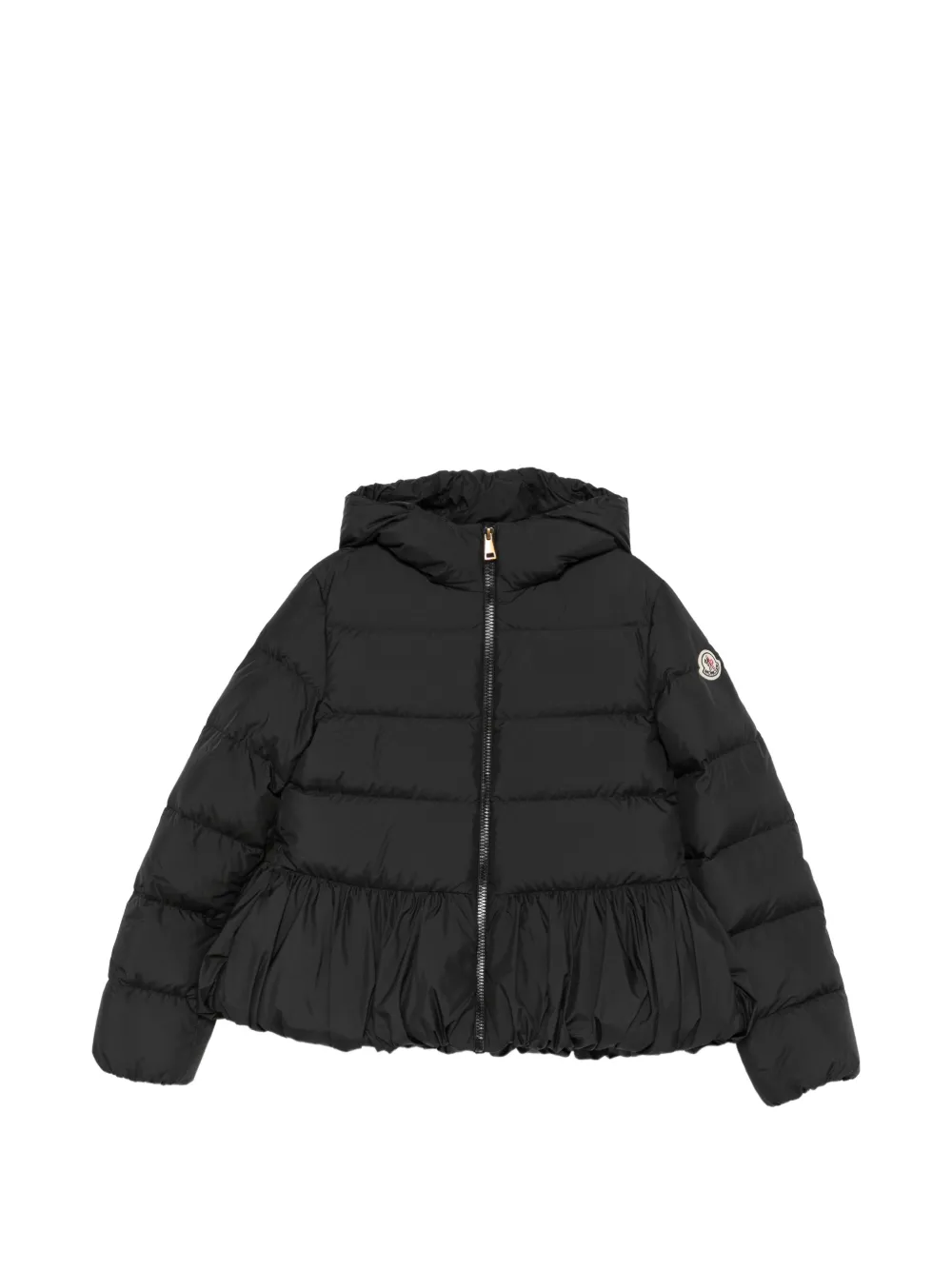 Moncler Enfant peplum-hem hooded puffer jacket - Noir Moncler Enfant peplum-hem hooded puffer jacket - Noir
