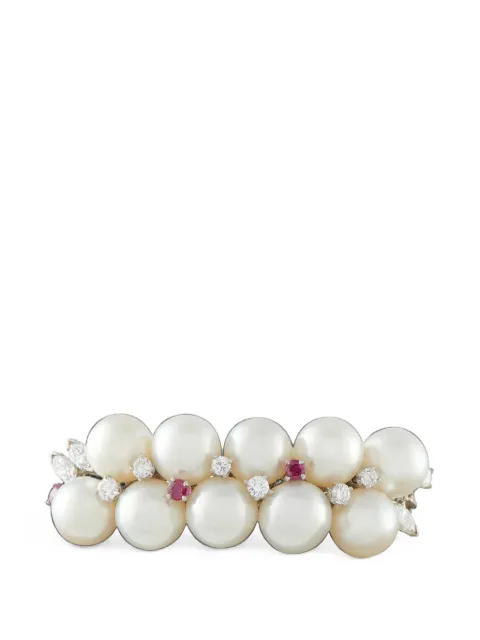 LB Exclusive multi-stone pearl brooch