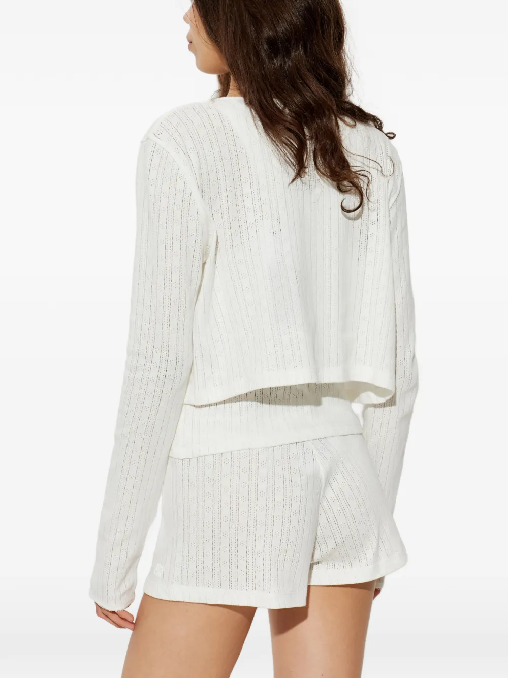 MUNTHE Noelia pointelle-gebreid vest Wit