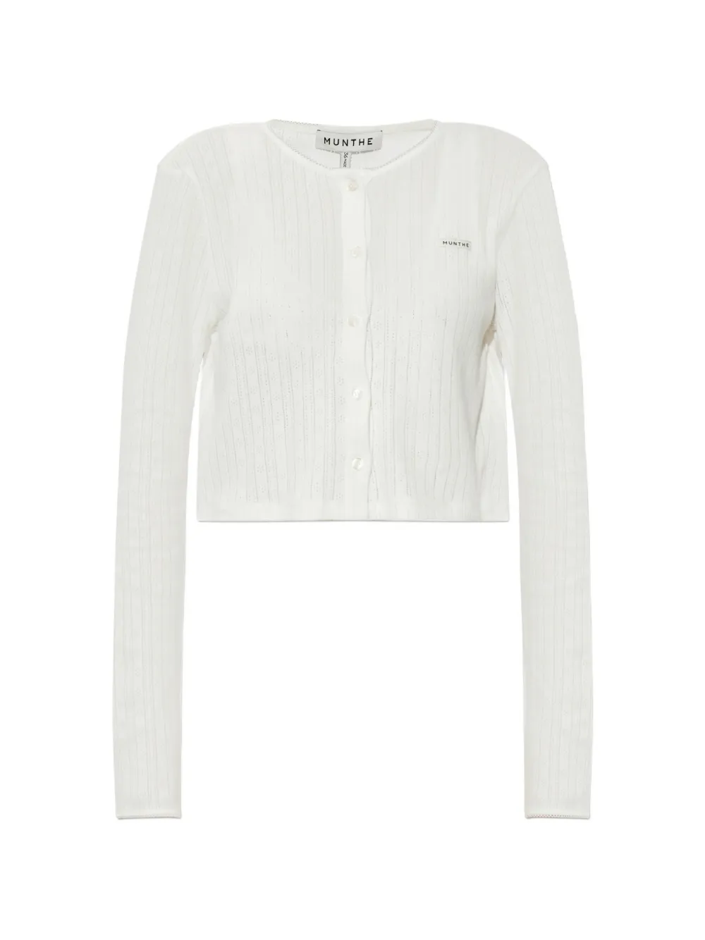 MUNTHE Noelia pointelle-gebreid vest Wit