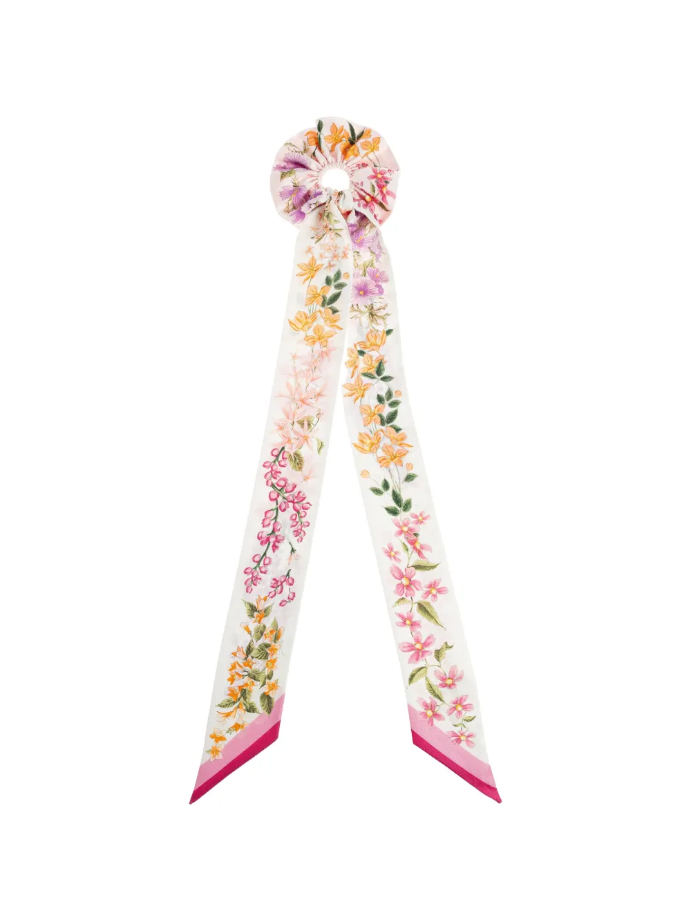 Ferragamo Haargummi mit Frühlings-Print und Mini-Bandeau - Nude